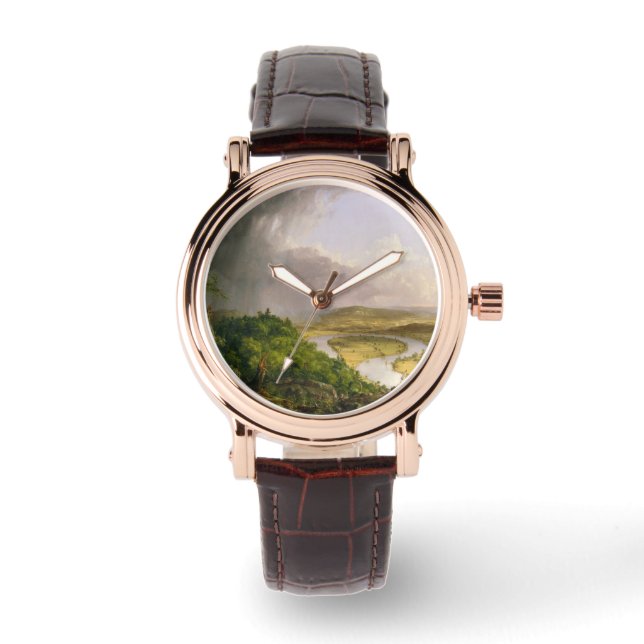 Relógio Rio Oxbow Seen do Monte Holyoke, Massachusetts (Frente)