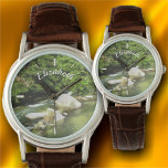 Relógio Rio Sul 0365 Couro<br><div class="desc">Pintura da coleção "River South 0365" Personalize na página do produto ou clique no botão "Personalizar" para obter mais opções de design. Projetado a partir da minha pintura capturando um rio que descobri numa viagem ao sul de Puerto Vallarta a caminho de uma Fazenda Tequila. Localizado a sul de Puerto...</div>