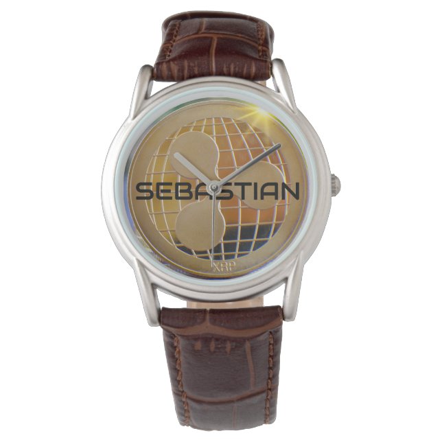 Relógio Ripple XRP Personalizado Crypto (Frente)