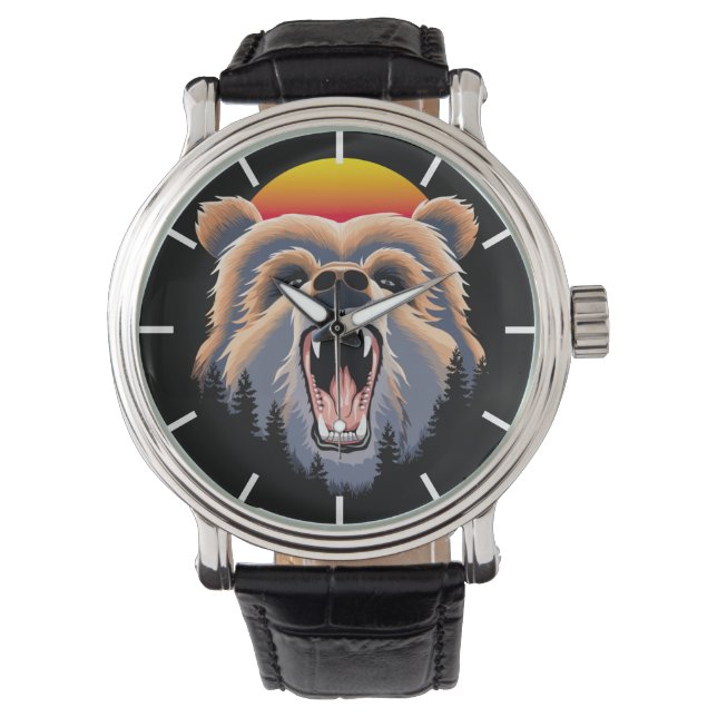 Relógio Roaring Grizzy Bear Face Watch (Frente)
