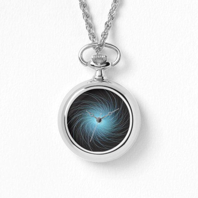 Relógio Rodovalho cósmico azul frontal em preto (Frente)