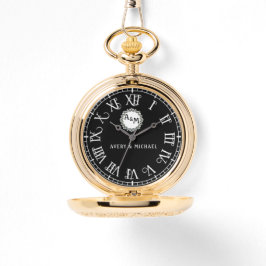 Relógio Romantic Anniversary Custom Monogram