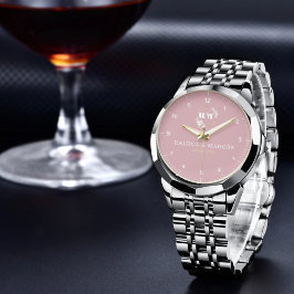 Relógio Romantic Boho Monogram Custom Initials & Date