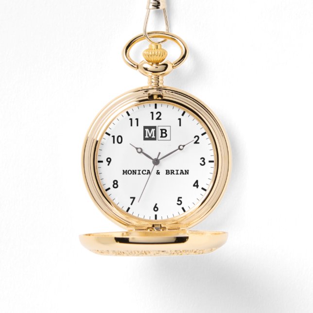 Relógio Romantic Elegant Classic style monogram  (Frente)