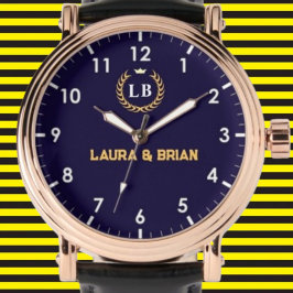 Relógio Romantic gifts for couple custom name Monogram 