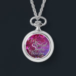 Relógio Romantic Love Quotes Silver Necklace Watches<br><div class="desc">Featuring the heartfelt Romantic love quote “my soul smiles with you”, this personalised watch necklace is designed to capture deep emotional connections. Perfect for Valentine’s Day and romantic occasions, this customised photo watch makes a meaningful gift for your partner, boyfriend, or girlfriend. Add a personal photo or message to transform...</div>