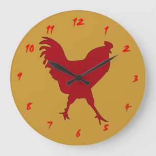 Relógio Rooster Vermelho