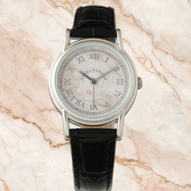 Relógio Rosa com Acabamento em Mármore Falso para  (Criador carregado)