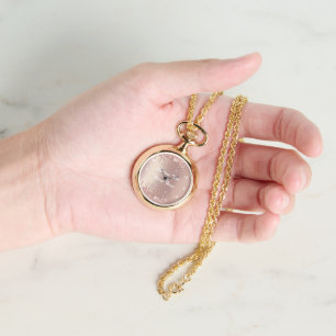 Relógio Rosa Dourada Glitter Personalizar o Nome do Texto