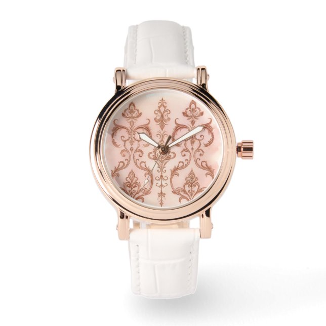 Relógio Rosa Dourado Mozaik, Clássico,Relógio eWatch Femin (Frente)