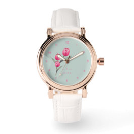 Relógio Rosa Floral fooral personalizado eWatch