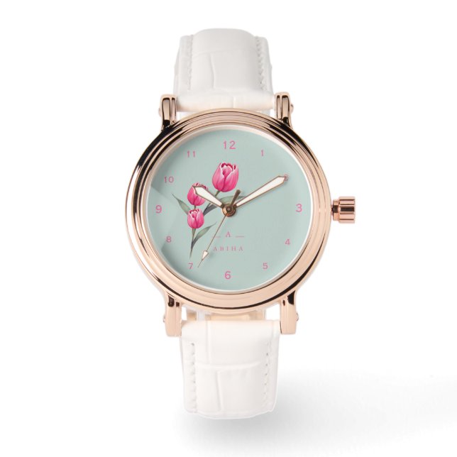 Relógio Rosa Floral fooral personalizado eWatch (Frente)