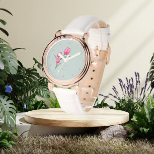 Relógio Rosa Floral fooral personalizado eWatch