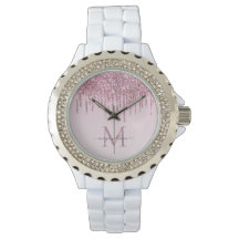 Rosa Glitter Drives Monograma Personalizado E Nome