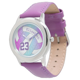 Relógio rosa roxo azul colorido feminino vôlei