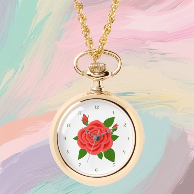 Relógio Rosa vermelha Necklace eWatch (Criador carregado)