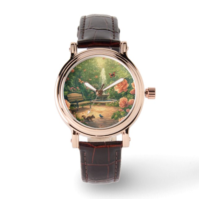 Relógio Rosen Rosengarten Armbanduhr für Frauen (Frente)