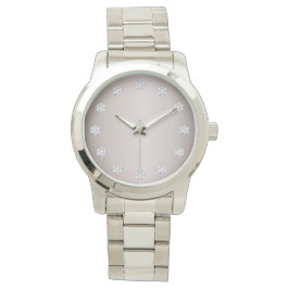 Relógio Rosto De Prata Elegante E Diamantes