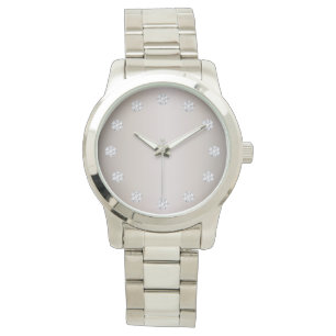 Relógio Rosto De Prata Elegante E Diamantes