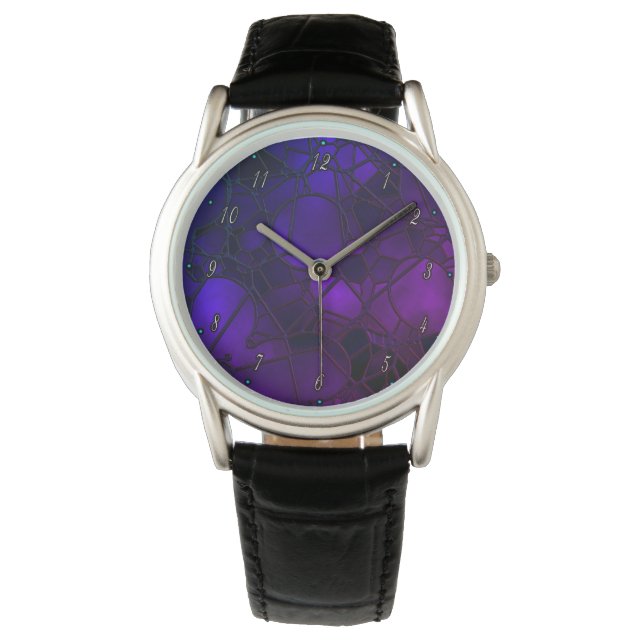 Relógio Roxo Stainha Glass Watch por Julie Everhart (Frente)