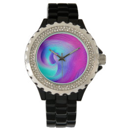 Relógio Roxo Swirl Design Art Watch for Women