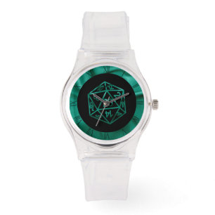 Relógio RPG Dice   Gamer Tabletop Fantasy Verde