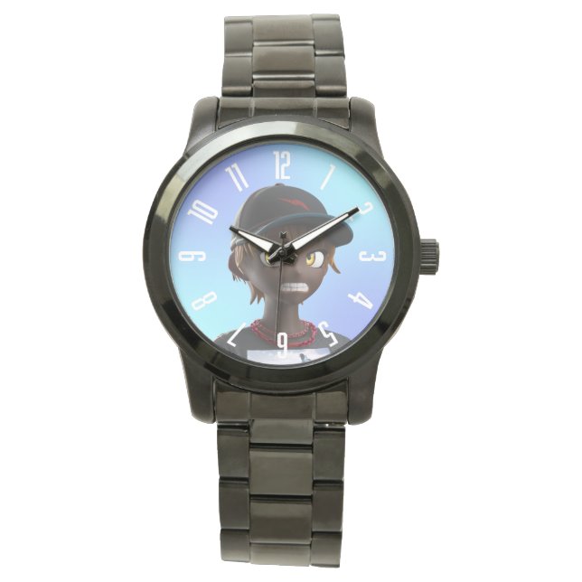 Relógio RTFKT x Murakami CloneX 6061 Black Watch (Frente)