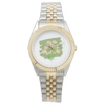 Rustic Floral Design on Green Background