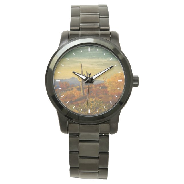 Relógio Saguaro no deserto da Arizona, por Gary Poling (Frente)