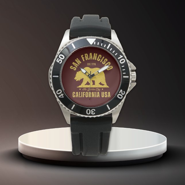 Relógio San Francisco Retro California Travel (Criador carregado)