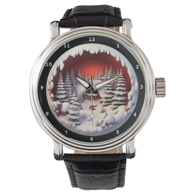 Relógio Santa's Snowy Forest Timepiece  (Frente)