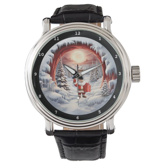 Relógio Santa's Snowy Moonlit Gift Wristwatch (Frente)