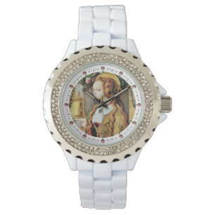 Relógio SANTO MARY MAGDALENE Gemstones cor-de-rosa, branco
