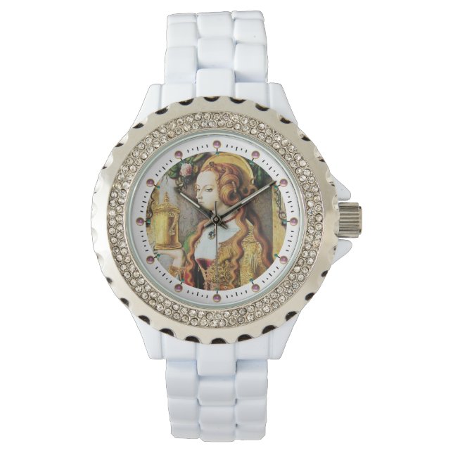 Relógio SANTO MARY MAGDALENE Gemstones cor-de-rosa, branco (Frente)