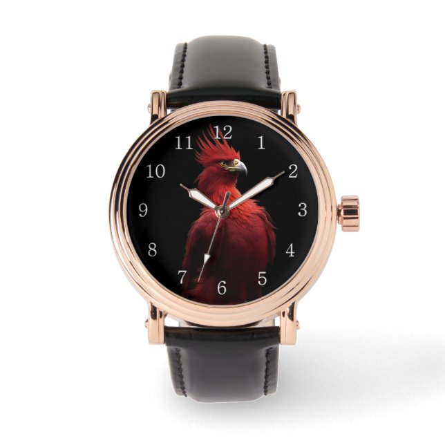 Relógio Scarlet Phoenix Senta-Se Com Números Brancos Orgul (Frente)