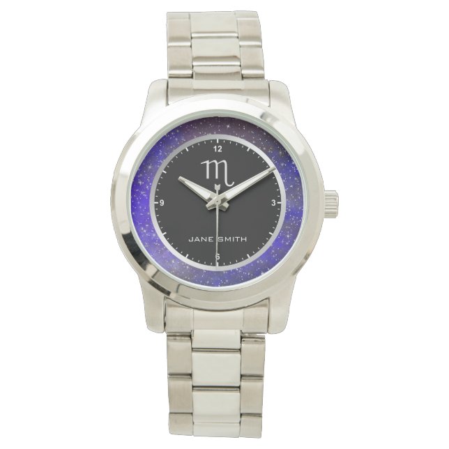 Relógio Scorpio Zodiac - Símbolo Símbolo de Símbolo de Pon (Frente)