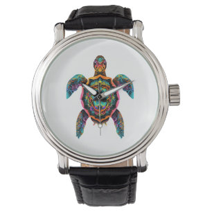Relógio Sea Turtle Mandala Sea Ocean Trabalho de arte boho