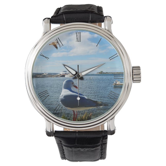 Relógio Seagull Assistindo Barcos, Mens Wristwatch (Frente)
