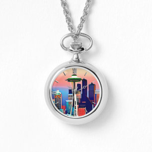Relógio Seattle under the Dawn Sky