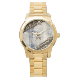 Relógio Seções de Basson no Monograma Personalizado de Den