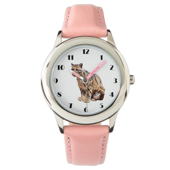 Relógio selva de grande gato com fotografia-leopardo nubla (Frente)