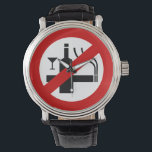 Relógio SEM Álcool ⚠ Sinal Tailandês ⚠<br><div class="desc">Sinal engraçado anti NO Smoking Álcool da Tailândia. Nossa loja tem uma seleção de excelentes de T-shirts,  bonés,  canecas e muito mais,  tudo com designs inspirados no dialeto islâmico e na língua tailandesa.</div>