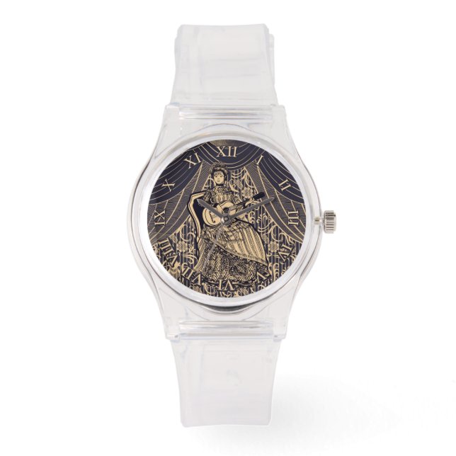 Relógio Senhora com guitarra (Frente)