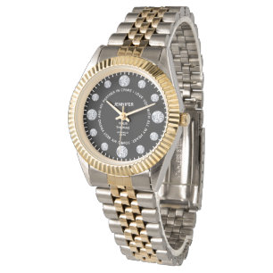 Relógio Sentimental Personalizado De Diamante Preto Dizend