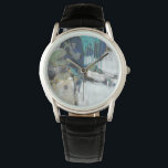 Relógio Separação<br><div class="desc">Separação I de Tim OToole. Apresenta cores escuras e neutras para criar uma forma abstrato. Usa formas geométricas e linhas de pingar de tinta.</div>