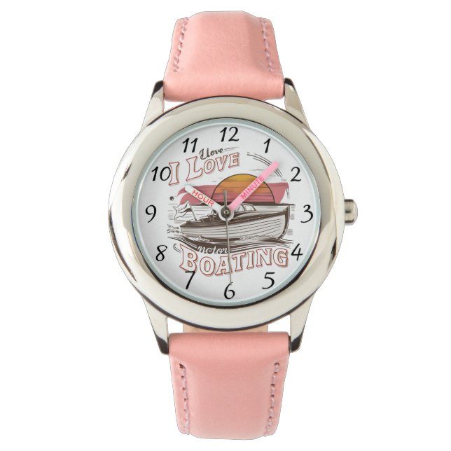 Relógio Serene Waters: Eu adoro Barco Motor (Frente)