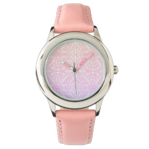 Relógio Série de padrões de Mandala Soft Pink Dream