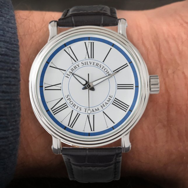 Relógio Seu nome e nome da equipe de esportes (Criador carregado)