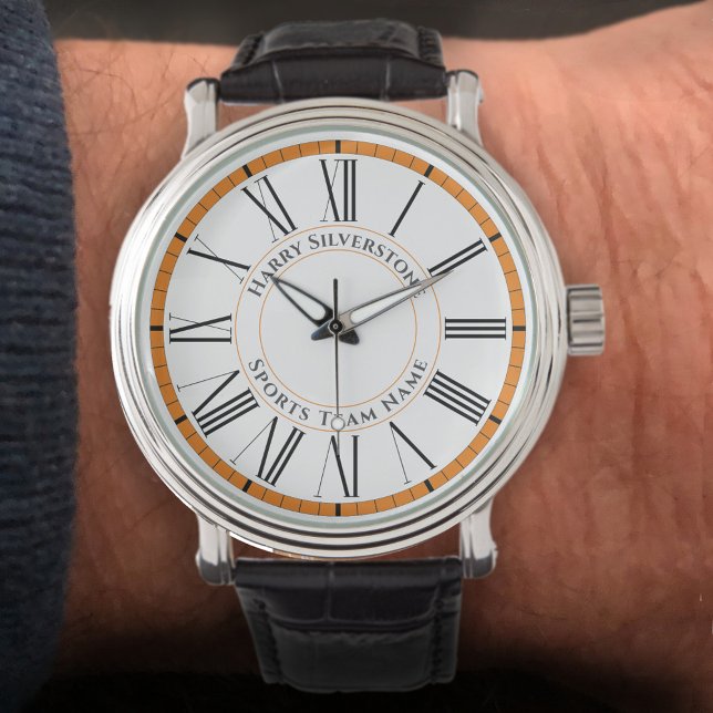 Relógio Seu nome e nome da equipe de esportes (Criador carregado)