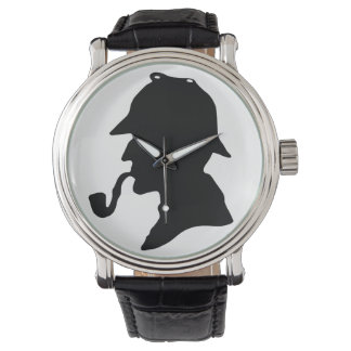 Relógio Sherlock Holmes Silhouette Wrist Watch